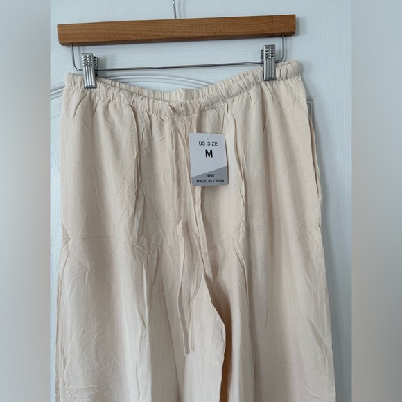 NWT - Cream Cotton/Linen Wideleg Pants - Size Medium - Picture 7 of 7